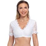 Reduzierte Weiße Elegante Transparente Blusen & durchsichtige Blusen aus Spitze Handwäsche für Damen Größe XS zum Oktoberfest 