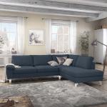 Reduzierte Blaue ALEA L-förmige Federkern Sofas aus Textil Breite 250-300cm, Höhe 50-100cm, Tiefe 200-250cm 