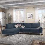 Reduzierte Blaue ALEA L-förmige Federkern Sofas aus Textil Breite 250-300cm, Höhe 50-100cm, Tiefe 200-250cm 