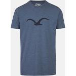 Blaue Melierte CLEPTOMANICX Heather Bio T-Shirts mit Vogel-Motiv für Herren 