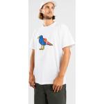 Weiße Streetwear CLEPTOMANICX Bio T-Shirts mit Vogel-Motiv für Herren Größe XL 