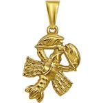 Goldene Elegante Clever Schmuck Krebs-Anhänger mit Sternzeichen-Motiv glänzend aus Gold für Damen 