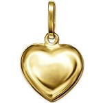 Reduzierte Goldene Elegante Clever Schmuck Herzanhänger mit Herz-Motiv glänzend aus Gold für Damen 