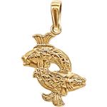 Goldene Clever Schmuck Fische-Anhänger mit Fisch-Motiv glänzend aus Gold für Damen 