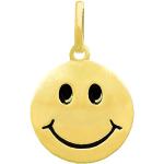 Goldene Clever Schmuck Emoji Smiley Runde Kettenanhänger matt aus Silber für Kinder 