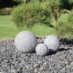Graue Moderne CLGarden Gartenkugeln aus Granit 3-teilig 