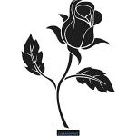 CLICKANDPRINT Aufkleber » Rose, 20x14,6cm, Schwarz Metallic • Dekoaufkleber / Autoaufkleber / Sticker / Decal / Vinyl