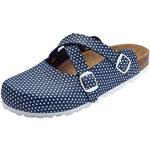 CLINIC DRESS Clog - Clogs Damen bunt. Schuhe für Krankenschwestern, Ärzte oder Pflegekräfte Navy/weiß, gepunktet, Polka Dots 41