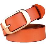 Orange Elegante Ledergürtel aus Leder für Damen Länge 110 