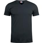 Reduzierte Schwarze CLIQUE V-Ausschnitt T-Shirts aus Baumwolle für Herren Größe L 