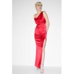 Rote C&A Asymmetrische Kleider mit Reißverschluss aus Satin für Damen 