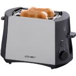 Schwarze Cloer Toaster aus Edelstahl mit Brötchenaufsatz 