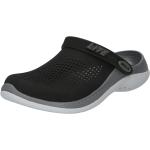 Schwarze Crocs LiteRide Runde Damenclogs & Damenpantoletten ohne Verschluss aus Mesh Größe 42,5 mit Absatzhöhe bis 3cm 