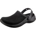 Schwarze Crocs LiteRide Runde Damenclogs & Damenpantoletten ohne Verschluss aus Mesh Größe 36,5 mit Absatzhöhe bis 3cm 
