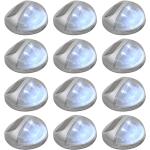 Silberne Runde LED Solarleuchten aus Polypropylen 12-teilig 