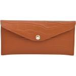 Reduzierte Braune Brieftaschen aus Leder mit RFID-Schutz für Damen 