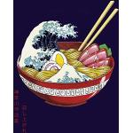 Bunte Moderne Close Up Hokusai Poster matt aus Papier Hochformat 30x40 