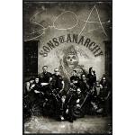 Schwarze Vintage Close Up Sons of Anarchy Poster mit Rahmen 