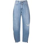 Reduzierte Blaue Bestickte CLOSED Bio Jeans mit Stickerei mit Reißverschluss für Damen Größe XXL Weite 27 