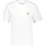 Weiße Bestickte CLOSED Bio T-Shirts für Damen Größe S 