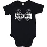 clothinx - Schrauber Babybody Schwarz, Größe 3/6 Monate