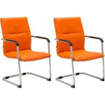 Orange Moderne Konferenzstühle & Besucherstühle aus Kunstleder mit Armlehne Breite 50-100cm, Höhe 0-50cm, Tiefe 0-50cm 2-teilig 