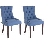 Blaue Moderne CLP Trading Esszimmerstühle & Küchenstühle aus Stoff gepolstert Breite 0-50cm, Höhe 0-50cm, Tiefe 0-50cm 2-teilig 