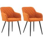 Orange Moderne CLP Trading Gartenstühle Metall aus Polyrattan gepolstert 2-teilig 