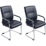 Schwarze Moderne CLP Trading Freischwinger Stühle aus PU gepolstert 2-teilig 