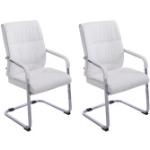 Weiße Moderne CLP Trading Freischwinger Stühle aus Kunstleder gepolstert Breite 50-100cm, Höhe 0-50cm, Tiefe 0-50cm 2-teilig 