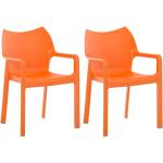 Orange Moderne CLP Trading Gartenstühle & Balkonstühle aus Polyrattan stapelbar Breite 0-50cm, Höhe 0-50cm, Tiefe 0-50cm 2-teilig 