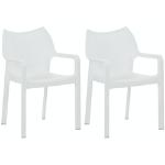 Weiße Moderne CLP Trading Gartenstühle & Balkonstühle aus Kunststoff stapelbar Breite 0-50cm, Tiefe 0-50cm 2-teilig 