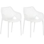 Weiße CLP Trading Air Gartenstühle & Balkonstühle aus Kunststoff stapelbar 2-teilig 