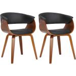 Schwarze Moderne CLP Trading Stuhl-Serie aus Kunstleder mit Armlehne 2-teilig 