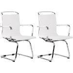 Weiße Moderne CLP Trading Freischwinger Stühle mit Armlehne Breite 50-100cm, Höhe 0-50cm, Tiefe 0-50cm 2-teilig 