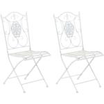Weiße CLP Trading Gartenstühle Schmiedeeisen aus Eisen Breite 0-50cm, Höhe 0-50cm, Tiefe 0-50cm 2-teilig 
