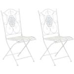 Weiße Antike CLP Trading Gartenstühle Schmiedeeisen aus Polyrattan Breite 0-50cm, Höhe 0-50cm, Tiefe 0-50cm 2-teilig 