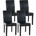 Dunkelbraune Moderne CLP Trading Esszimmerstühle ohne Armlehne aus Kunstleder gepolstert Breite 0-50cm, Höhe 0-50cm, Tiefe 0-50cm 4-teilig 