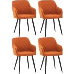 Orange Moderne CLP Trading Esszimmerstühle & Küchenstühle aus Stoff gepolstert Breite 0-50cm, Höhe 0-50cm, Tiefe 0-50cm 4-teilig 