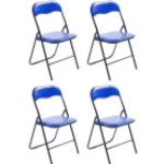 Blaue Moderne CLP Trading Gartenstühle Metall gepolstert Breite 0-50cm, Höhe 0-50cm, Tiefe 0-50cm 4-teilig 