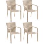 CLP Trading Polyrattan Gartenstühle aus Polyrattan Outdoor Breite 0-50cm, Höhe 0-50cm, Tiefe 0-50cm 4-teilig 