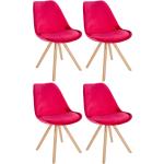 Rote Moderne CLP Trading Sofia Stuhl-Serie aus Holz Breite 0-50cm, Höhe 0-50cm, Tiefe 0-50cm 4-teilig 