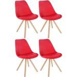 Rote Moderne CLP Trading Sofia Konferenzstühle & Besucherstühle aus Stoff Breite 0-50cm, Höhe 0-50cm, Tiefe 0-50cm 4-teilig 