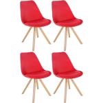Rote Moderne CLP Trading Sofia Quadratische Konferenzstühle & Besucherstühle aus Stoff Breite 0-50cm, Höhe 0-50cm, Tiefe 0-50cm 4-teilig 