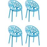 Blaue Moderne CLP Trading Gartenstühle & Balkonstühle stapelbar Breite 0-50cm, Höhe 0-50cm 4-teilig 