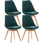 Esszimmerstuhl HWC-G67, Küchenstuhl Stuhl mit Armlehne, drehbar Auto-Position,  Samt ~ grün, Beine schwarz von Heute-Wohnen