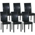 Schwarze Moderne CLP Trading Esszimmerstühle ohne Armlehne aus Holz gepolstert 6-teilig 