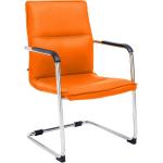 Orange Moderne CLP Trading Konferenzstühle & Besucherstühle aus Kunstleder mit Armlehne Breite 50-100cm, Höhe 0-50cm, Tiefe 0-50cm 