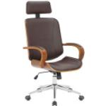 Braune CLP Trading Ergonomische Bürostühle & orthopädische Bürostühle  aus Kunstleder gepolstert Breite 0-50cm, Höhe 0-50cm, Tiefe 0-50cm 