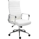 Weiße Moderne CLP Trading Ergonomische Bürostühle & orthopädische Bürostühle  aus Leder höhenverstellbar Breite 0-50cm, Höhe 0-50cm, Tiefe 0-50cm 